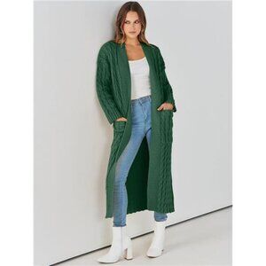 Womens Long Cardigan Sweaters Trendy Green